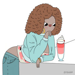 Cartoon Sexy Girl Milkshake  GIF