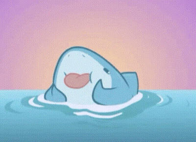 Cartoon Shark Floating On Its Back GIF
