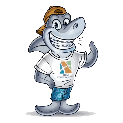 Cartoon Shark In Orthodontics Shirt Sticker