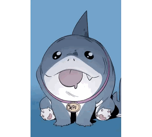 Cartoon Shark Jeff Sticker