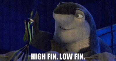 Cartoon Shark Saying High Fin Low Fin GIF