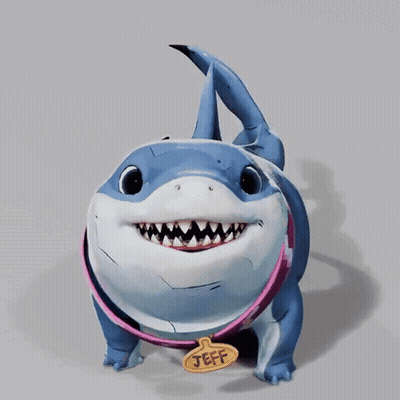 Cartoon Shark Tagged Jeff GIF