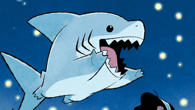 Cartoon Shark With Open Mouth And Tongue Out GIF