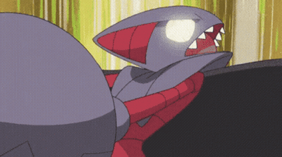Cartoon Shark With Sharp Teeth And Glowing Eye GIF