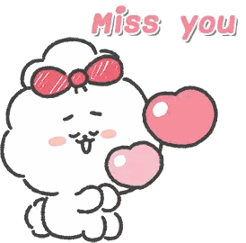 Cartoon Sheep Holding Pink Heart Miss You Sticker