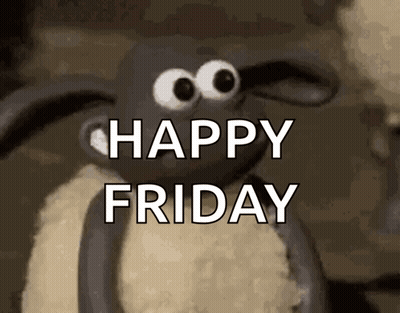 Cartoon Sheep Saying Happy Friday GIF