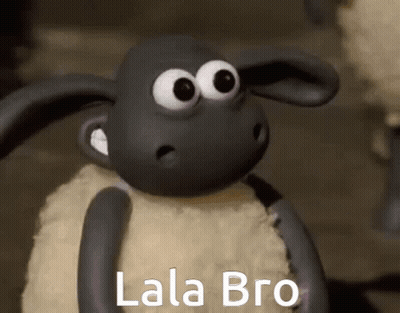 Cartoon Sheep Saying Lala Bro In Front Of Another Sheep GIF