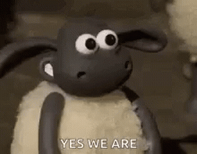 Cartoon Sheep Saying Yes We Are GIF