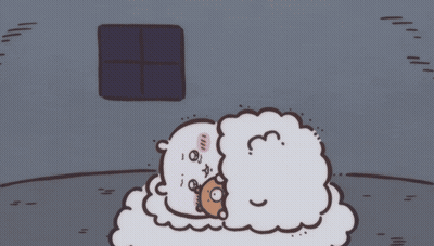 Cartoon Sheep Sleeping In Dark Room GIF