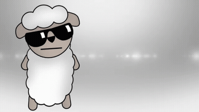 Cartoon Sheep Wearing Sunglasses Step One GIF