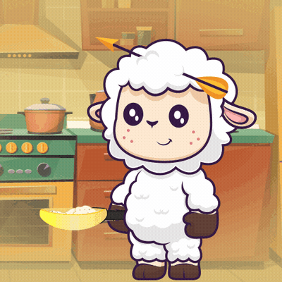 Cartoon Sheep With Arrow Through Head GIF