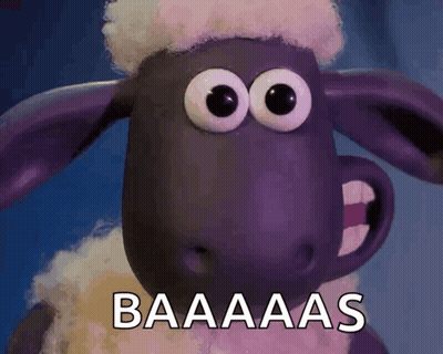 Cartoon Sheep With Big Eyes Saying Baaas GIF