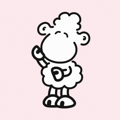 Cartoon Sheep With Pink Lip GIF