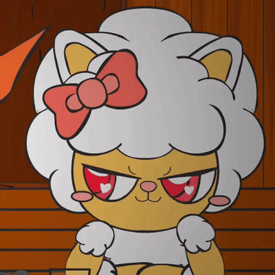 Cartoon Sheep With Red Bow GIF