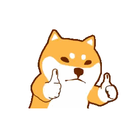 Cartoon Shiba Inu Giving Thumbs Up Sticker
