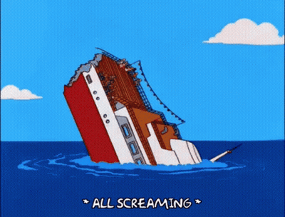 Cartoon Ship Sinking All Screaming GIF