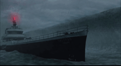 Cartoon Ship Sinking All Screaming GIF