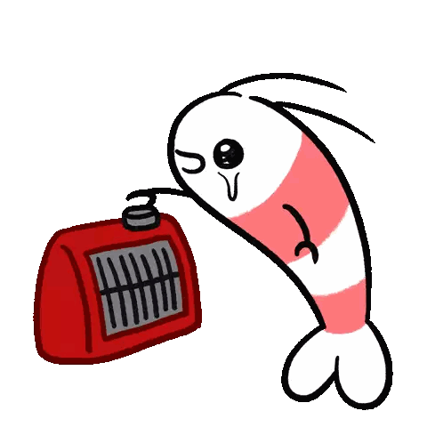 Cartoon Shrimp Next To Red Number Box Sticker