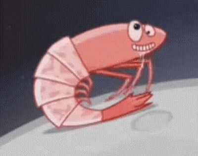 Cartoon Shrimp With Big Smile GIF