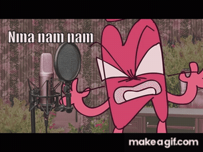 Cartoon Singing Into Microphone Nma Nam Nam GIF
