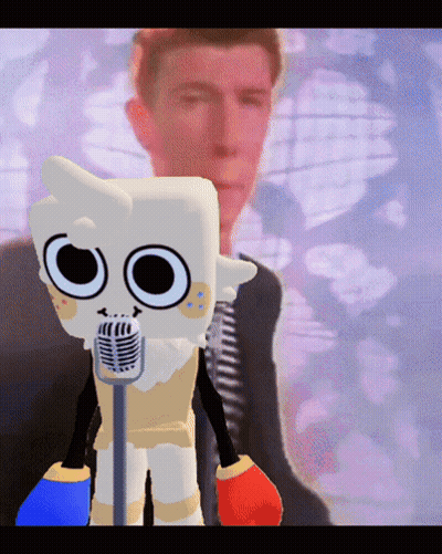Cartoon Singing Into Microphone With Man In Suit GIF