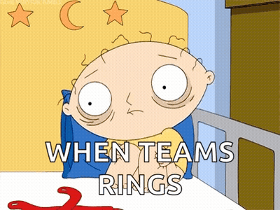 Cartoon Sitting In Bed When Teams Rings GIF