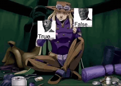 Cartoon Sitting In Dark Room Holding Sign Saying True GIF