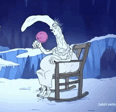 Cartoon Sitting In Rocking Chair With Lollipop GIF