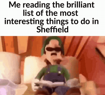 Cartoon Sitting On Bed Reading Things To Do In Sheffield GIF