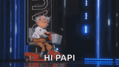 Cartoon Sitting On Scooter Saying Hi Papi GIF
