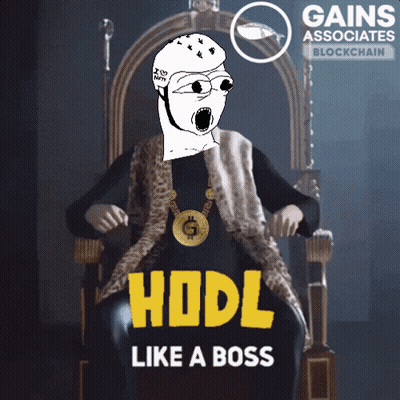 Cartoon Sitting On Throne Saying Hodl Like A Boss GIF