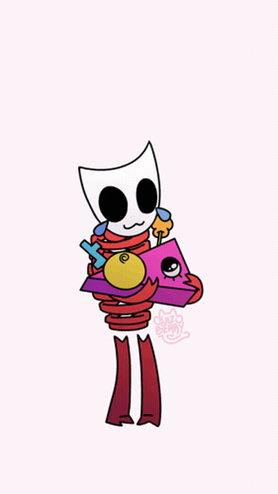 Cartoon Skeleton Holding Pink Item GIF