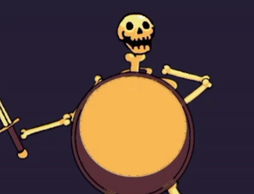 Cartoon Skeleton Playing Drum GIF