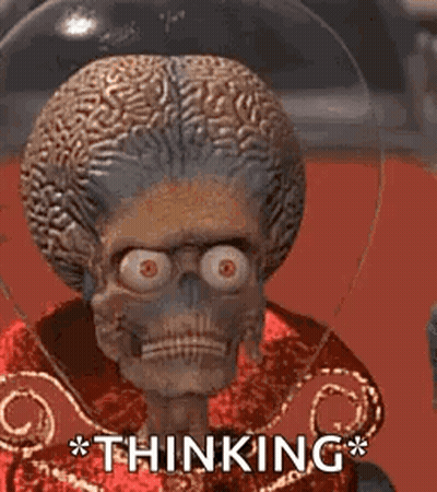 Cartoon Skeleton With Big Brain Thinking GIF