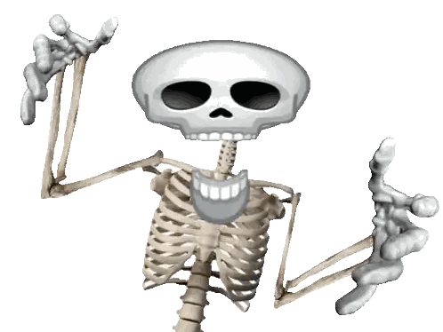 Cartoon Skeleton With Outstretched Arms Sticker
