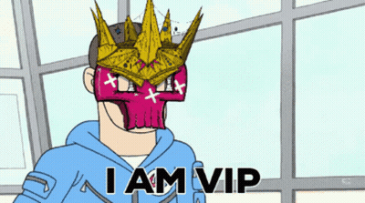 Cartoon Skull Mask Saying I Am Vip GIF