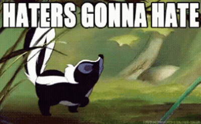 Cartoon Skunk Haters Gonna Hate GIF