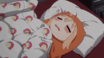 Cartoon Sleeping On Bed With Girl Blanket GIF