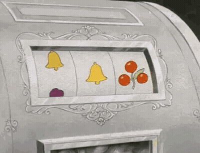 Cartoon Slot Machine With Sucker Buttons GIF