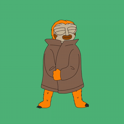 Cartoon Sloth Holding Sign Saying Gam GIF