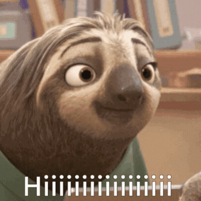 Cartoon Sloth Saying Hi GIF