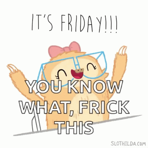Cartoon Sloth Wearing Glasses And Pink Bow Saying Frick GIF