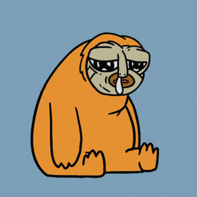Cartoon Sloth With Tongue Out On Blue Background GIF