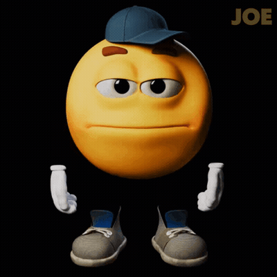 Cartoon Smiley Face In Blue Baseball Cap And Shoes GIF