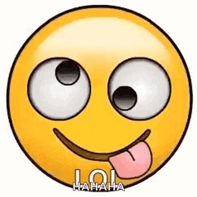 Cartoon Smiley Face With Tongue Out Saying Lol Hahaha GIF