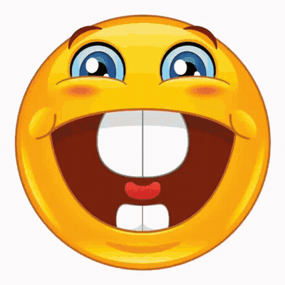 Cartoon Smiley With Big Smile And Missing Teeth GIF