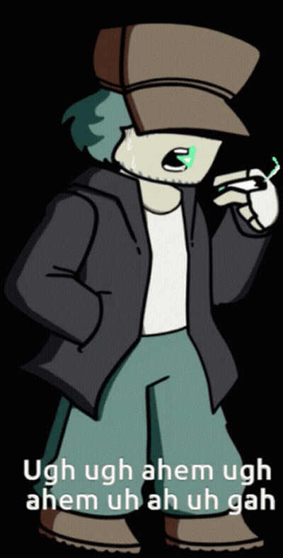 Cartoon Smoking Saying Ugh Ugh Ahem Uh Ah Gah