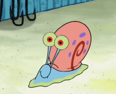 Cartoon Snail With Red Eyes And P Shell GIF