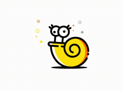 Cartoon Snail With Swirl Shell GIF