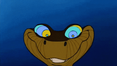 Cartoon Snake Close Up Blue Background GIF